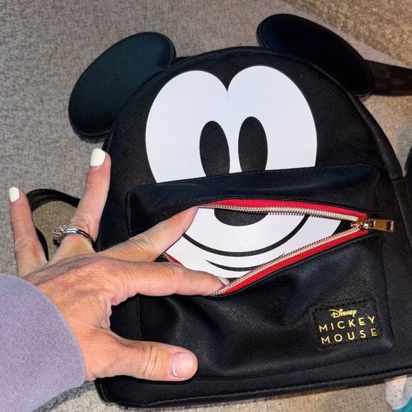 Disney Mickey Mouse Black and White Backpack - Picture 7 of 14